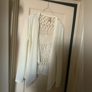 No Boundaries Elegant Cream Open-Front Cardigan, new